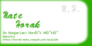 mate horak business card